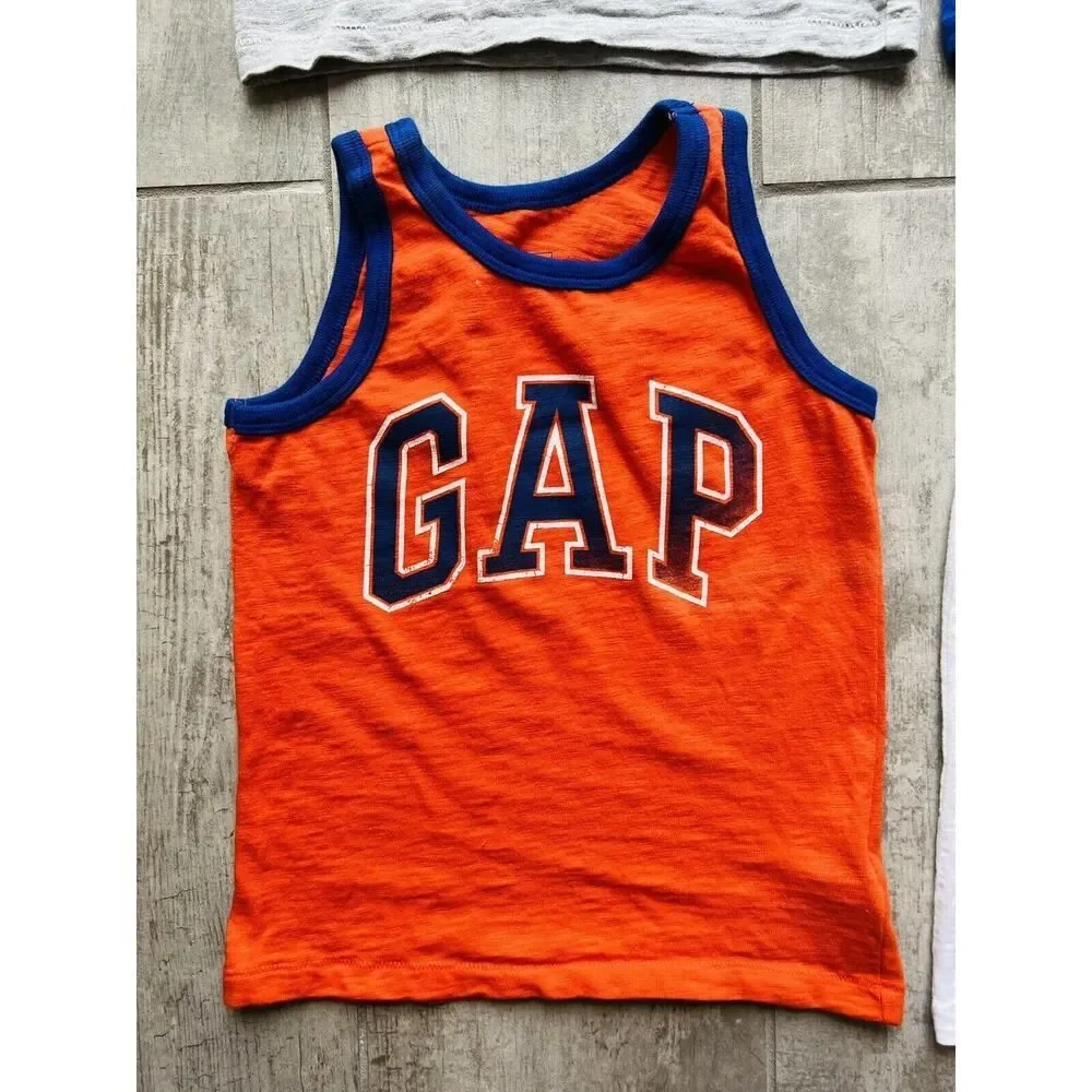 Gap Kids Boy Toddler Graphic Print Tank Top Shirt Set Lot of 4 Sleeveless XS 4-5